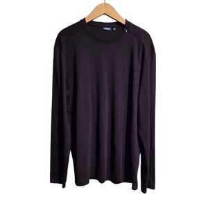 Mexx Size Xxl Dark Plum Long Sleeve Tee Classic Crew Neck